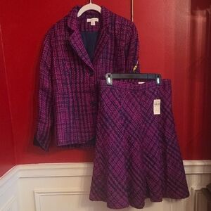 Coldwater Creek Size 10 Elegant Purple Plaid Women's Skirt